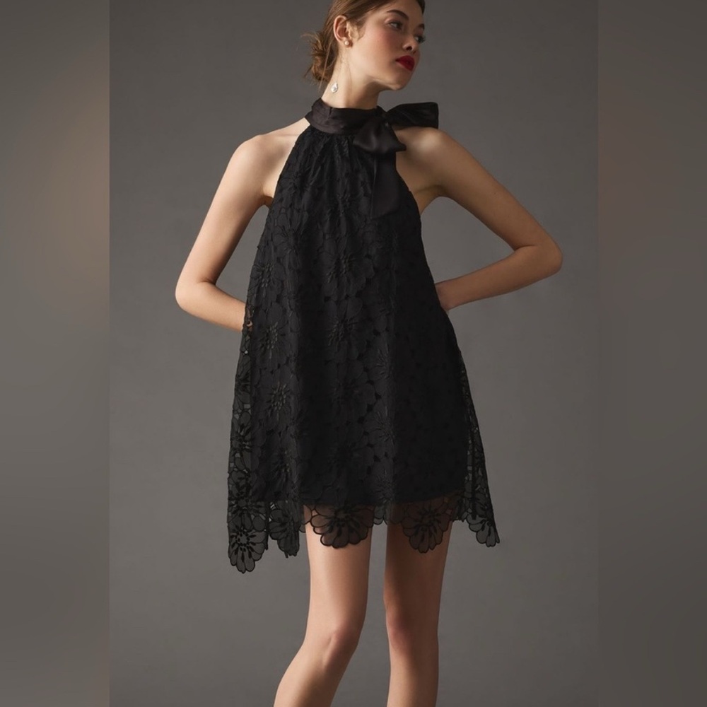 Anthro Maeve Bow Halter Dress NWT